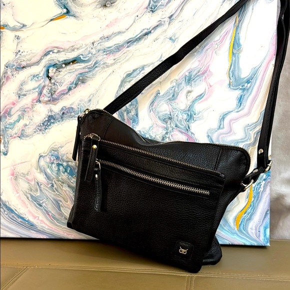 WISE OWL Black Leather Crossbody Bag - Picture 7 of 8